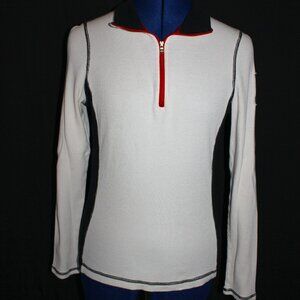 VTG L-RL Lauren Ralph Lauren Active Waffle Knit 1/4 Zip Aztec Logo Long Sleeve